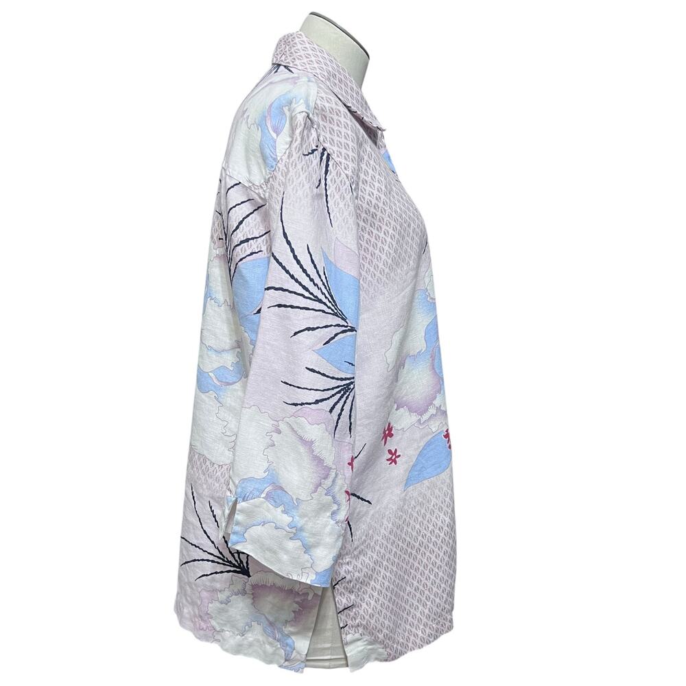 Vintage Linen Oriental Japanese Beach Vacation Outfit JPR Button Up Shirt Sz M - Picture 4 of 12